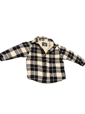 The Children's Place Black & Cream Plaid Shirt/Jacket